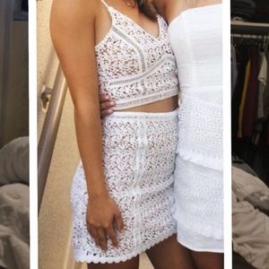 Kendall and Kylie crop top and skirt